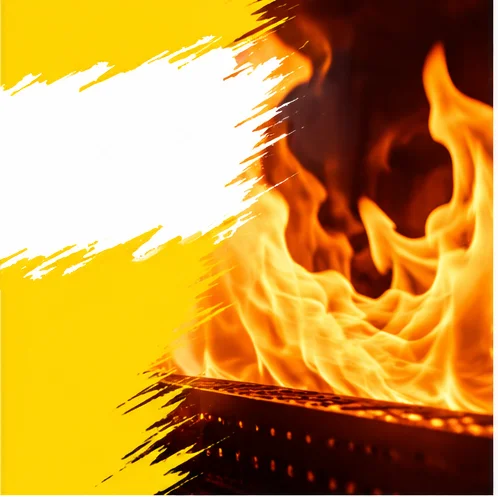 Flammen über einem Brennerrost