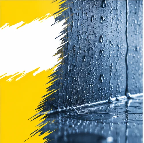 Wassertropfen an einer feuchten Wand
